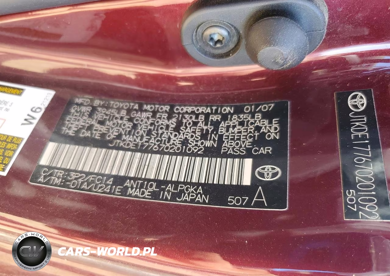 2007 Scion Tc Base VIN:JTKDE177670201092 - 12
