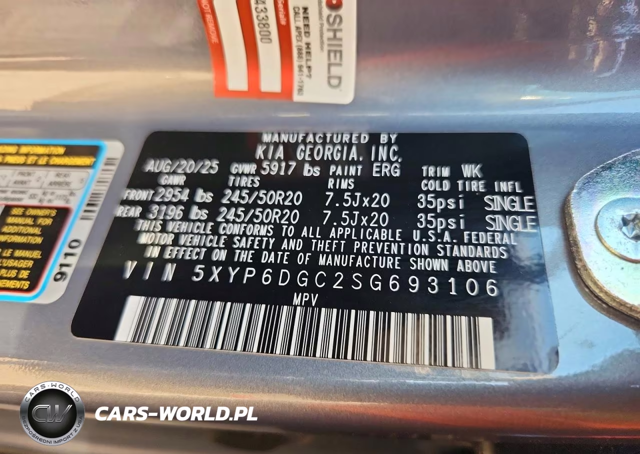 2025 Kia Telluride S VIN:5XYP6DGC2SG693106 - 14
