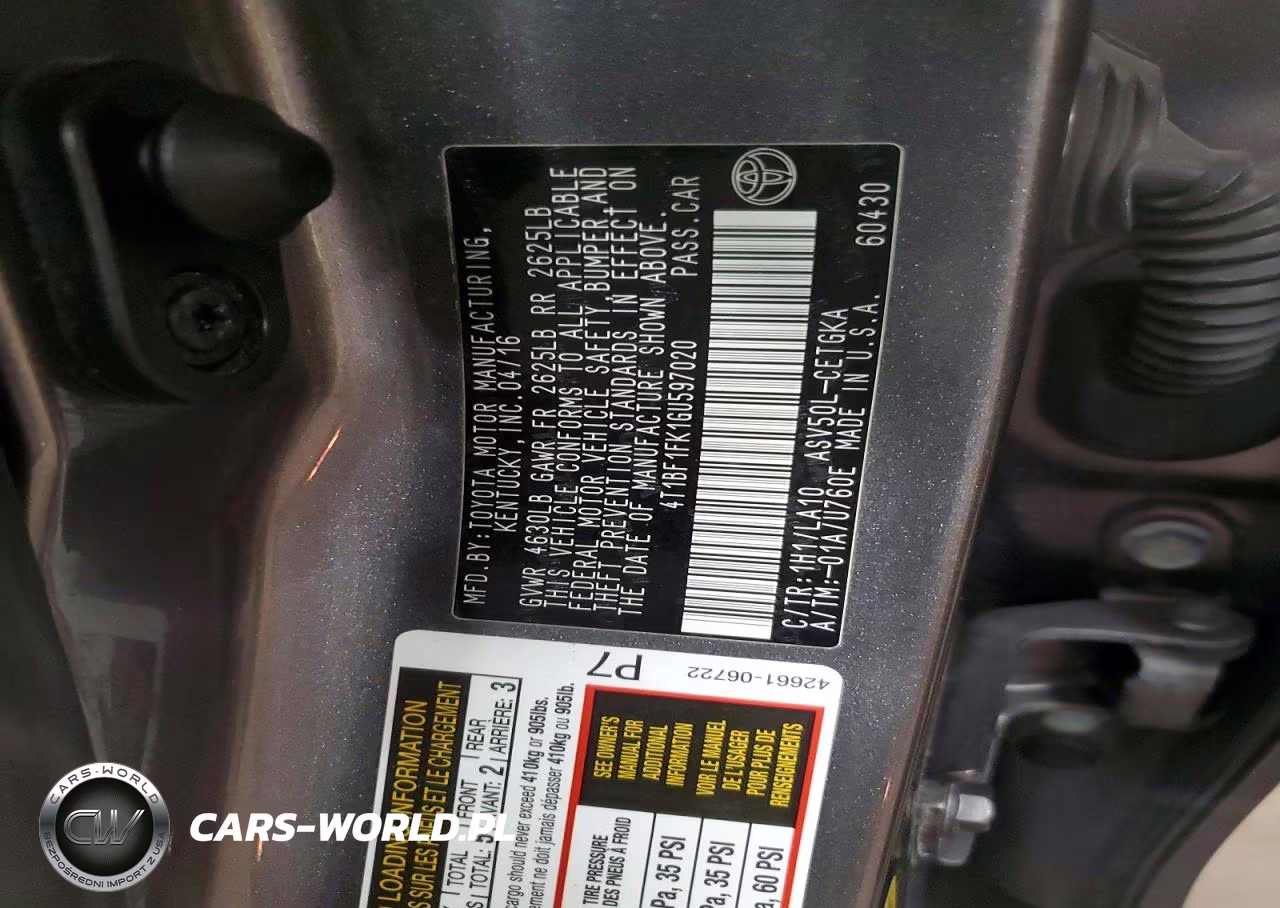 2016 Toyota Camry Xle VIN:4T1BF1FK1GU597020 - 12