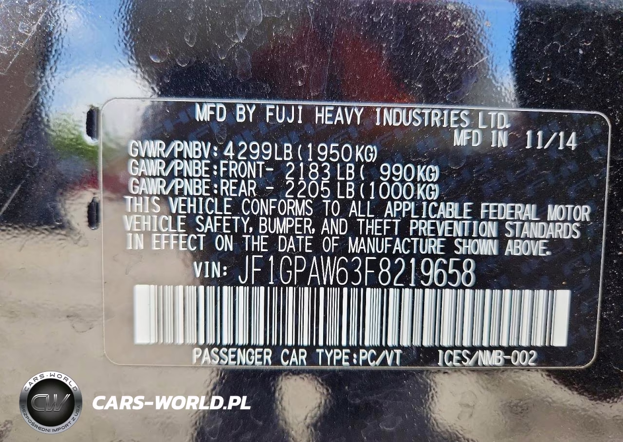 2015 Subaru Impreza Sport Limited VIN:JF1GPAW63F8219658 - 13