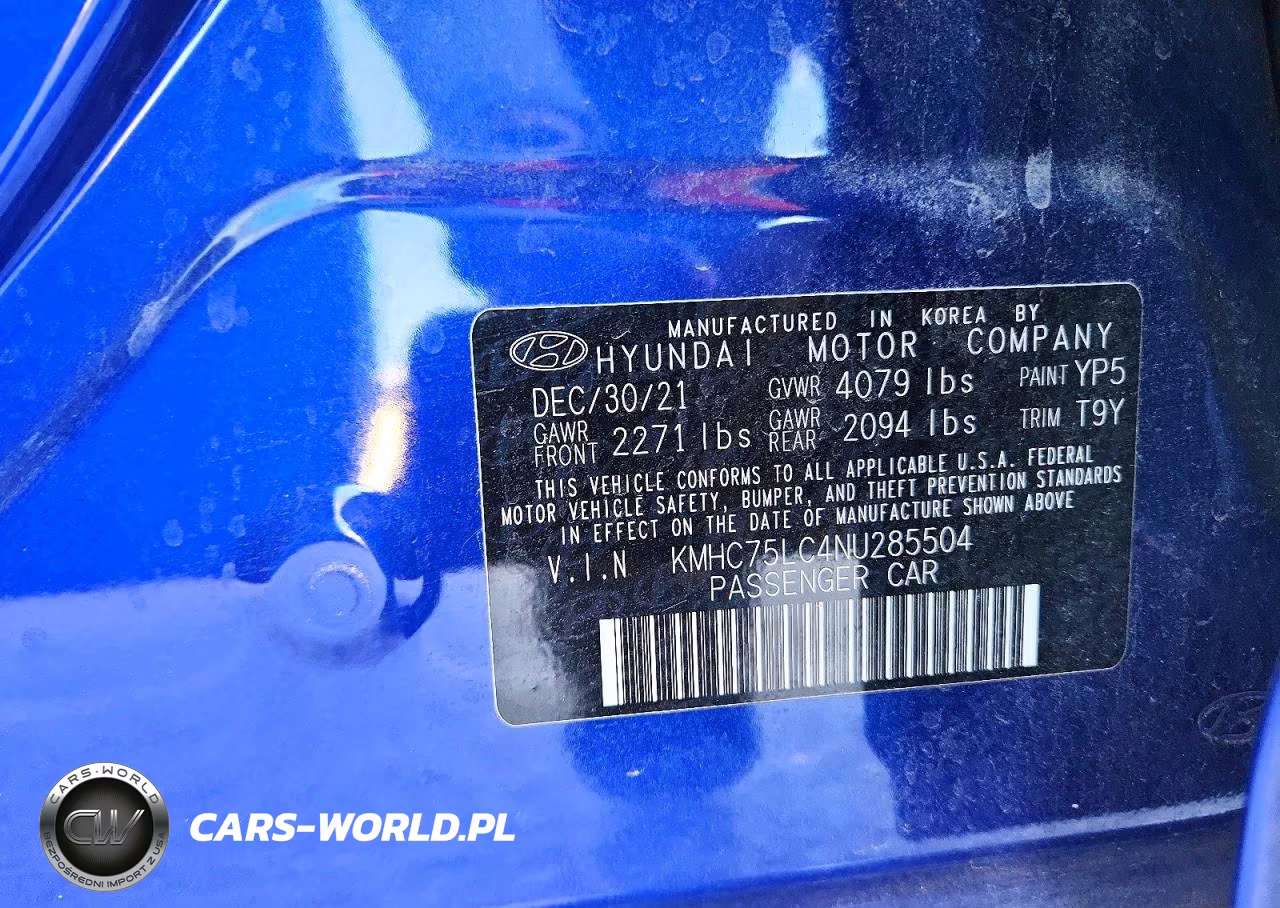 2022 Hyundai Ioniq Se VIN:KMHC75LC4NU285504 - 12