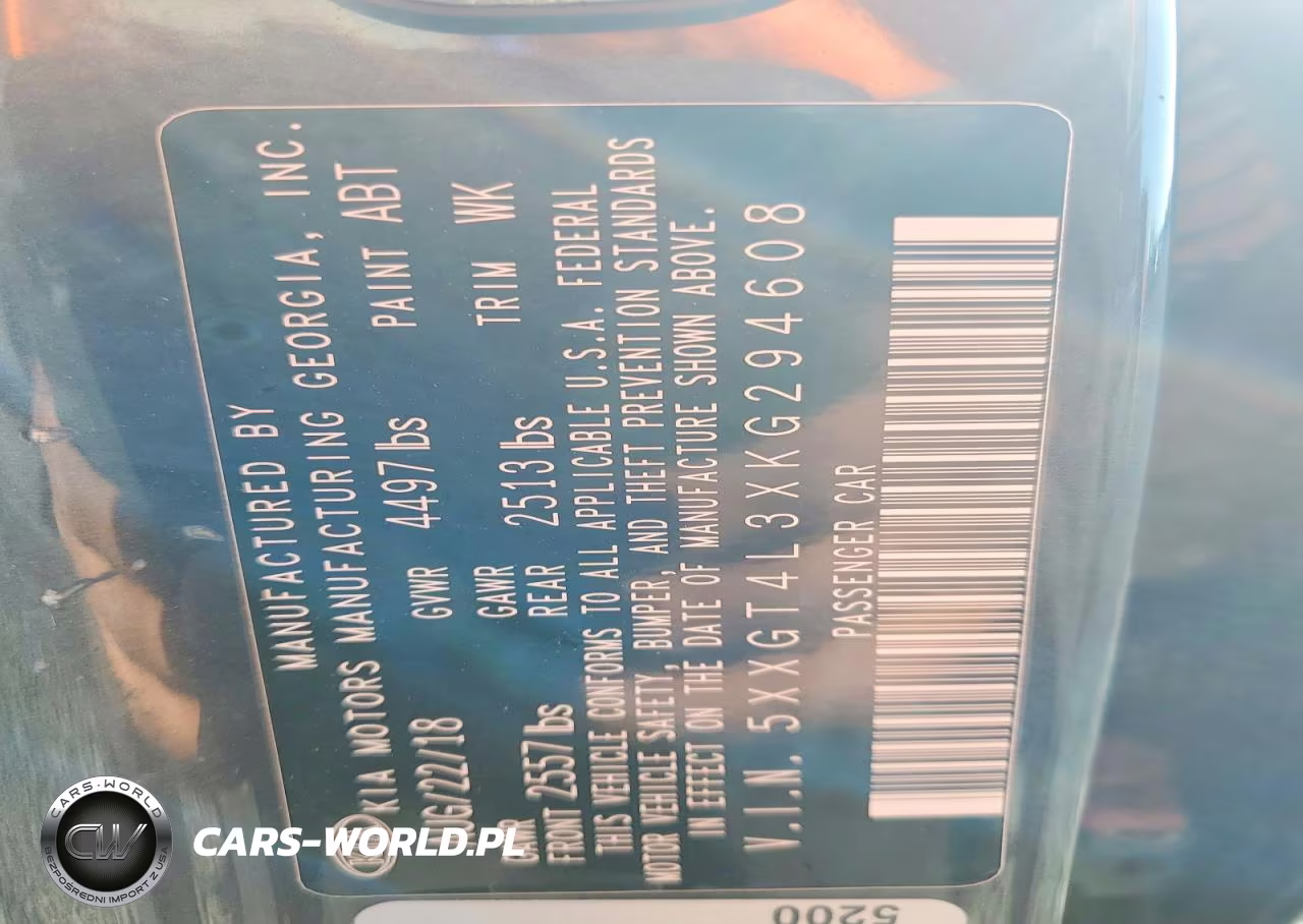 2019 Kia Optima Lx VIN:5XXGT4L3XKG294608 - 12