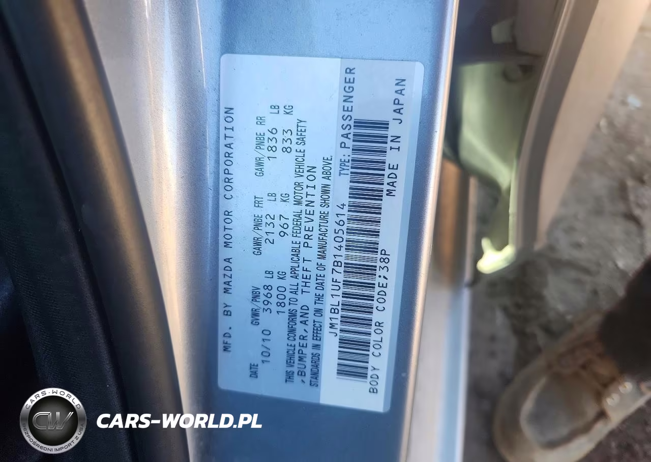 2011 Mazda 3 I VIN:JM1BL1UF7B1405614 - 12