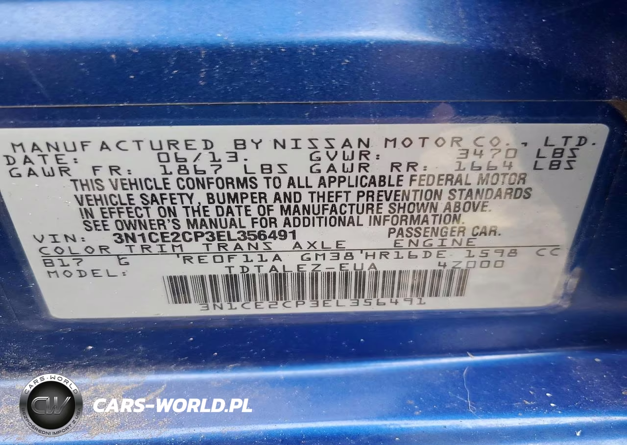 2014 Nissan Versa Note Sv VIN:3N1CE2CP3EL356491 - 12
