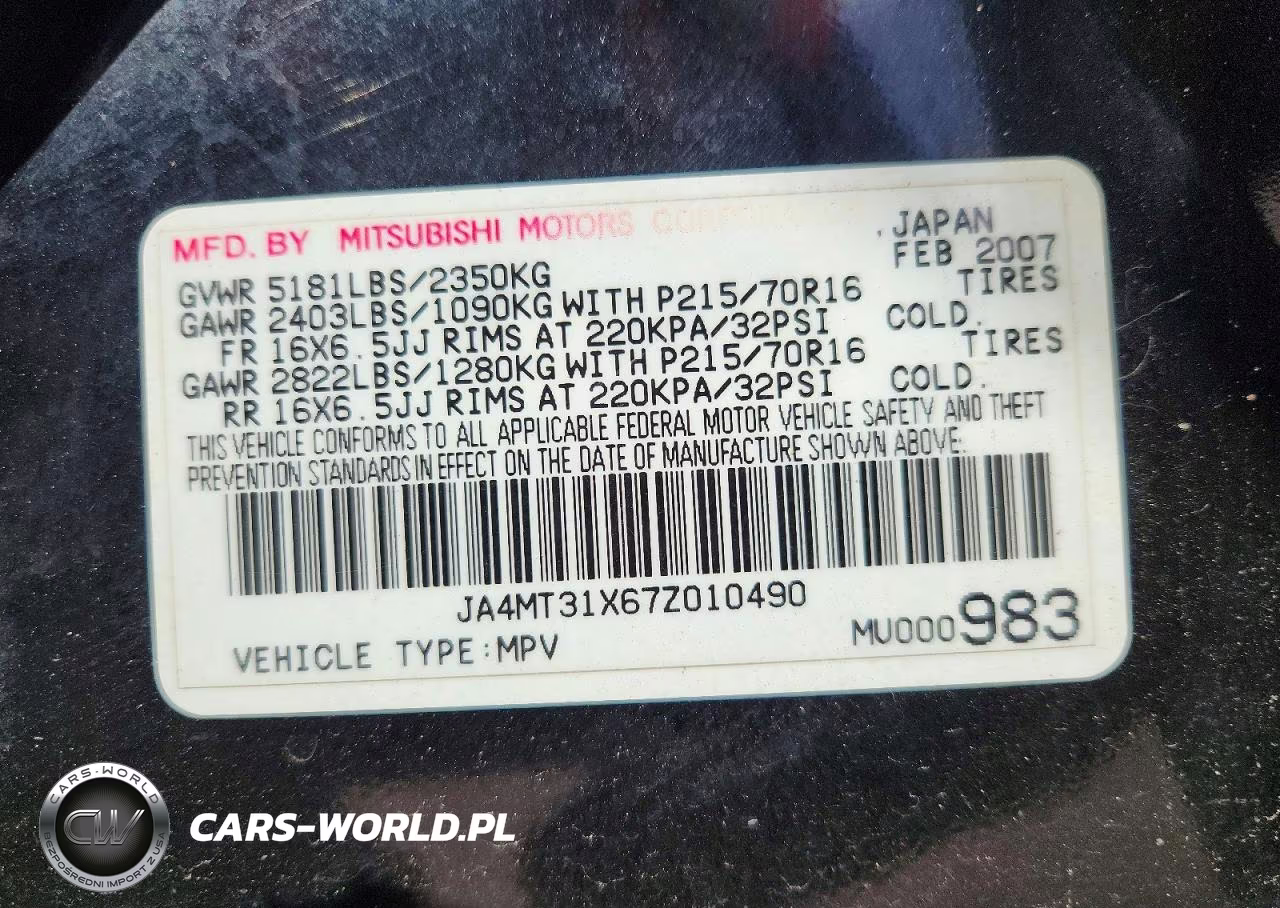 2007 Mitsubishi Outlander Ls VIN:JA4MT31X67Z010490 - 13