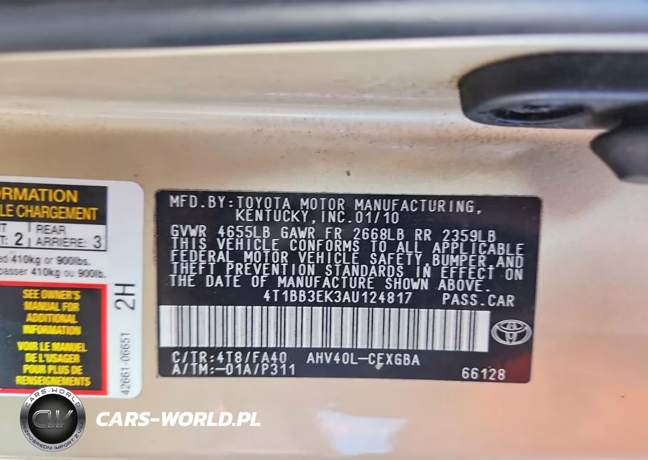 2010 Toyota Camry Hybrid VIN:4T1BB3EK3AU124817 - 12