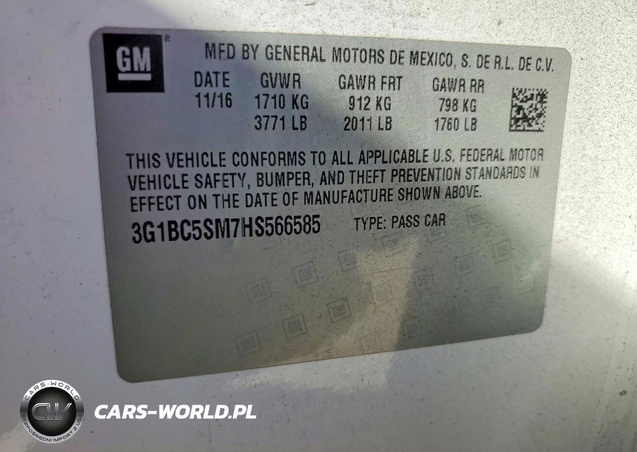 2017 Chevrolet Cruze Ls VIN:3G1BC5SM7HS566585 - 12