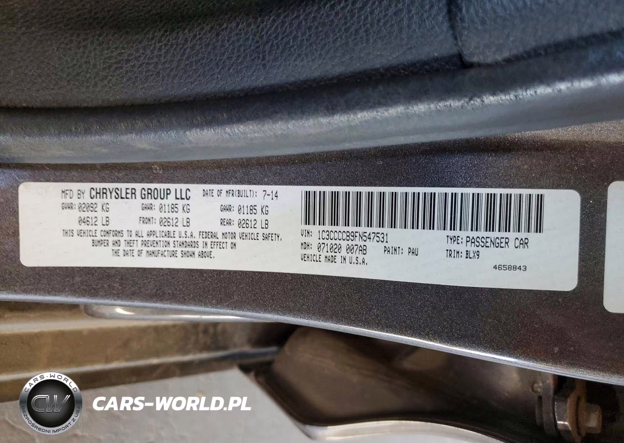 2015 Chrysler 200 C VIN:1C3CCCCB9FN547531 - 12