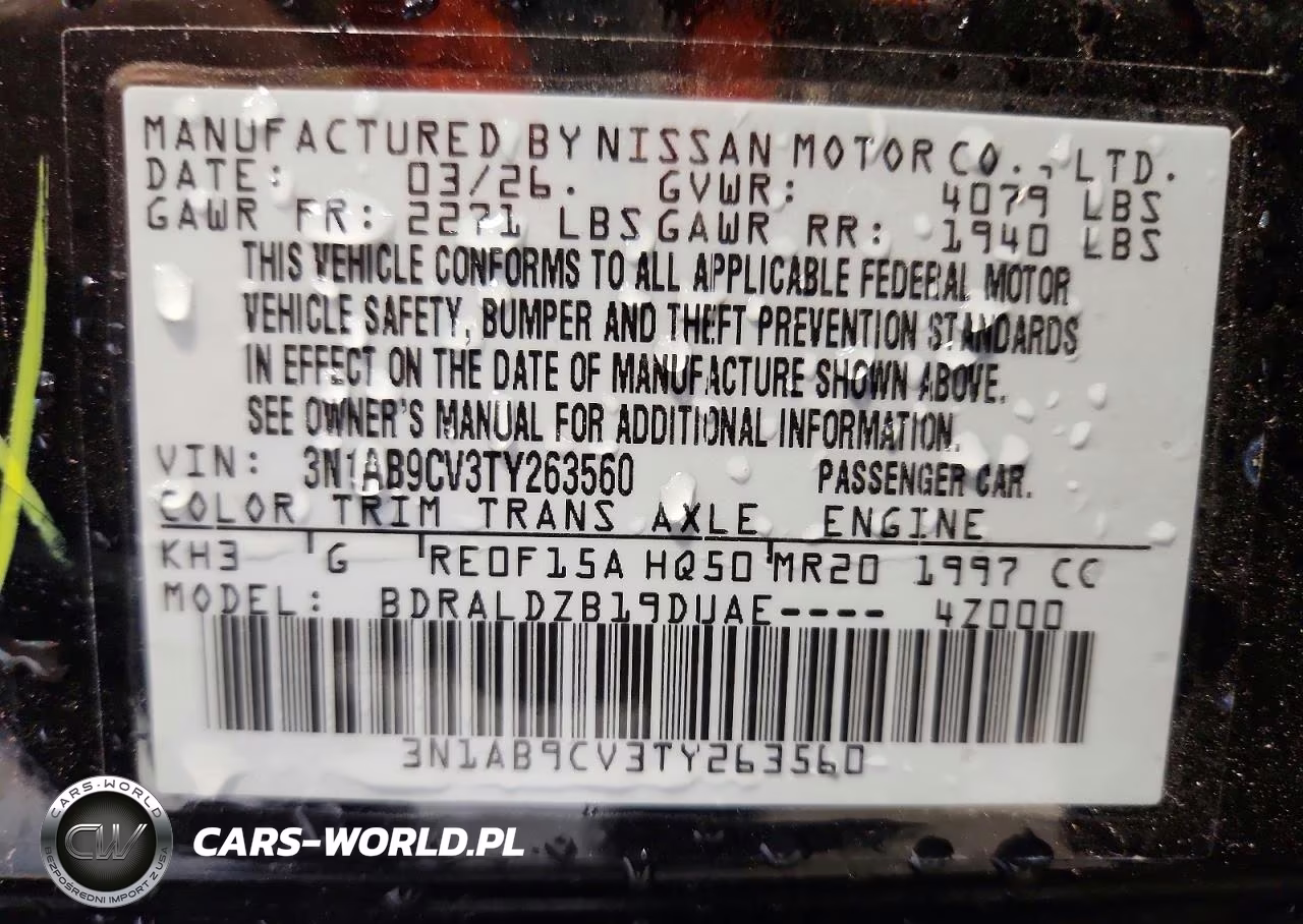 2026 Nissan Sentra Sv VIN:3N1AB9CV3TY263560 - 12