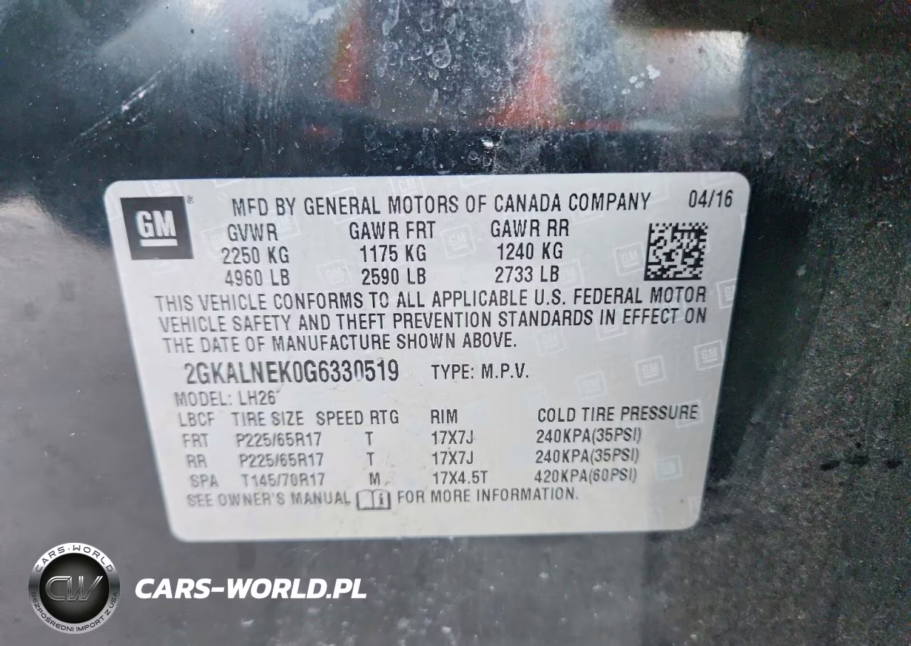 2016 GMC Terrain Sle VIN:2GKALNEK0G6330519 - 13