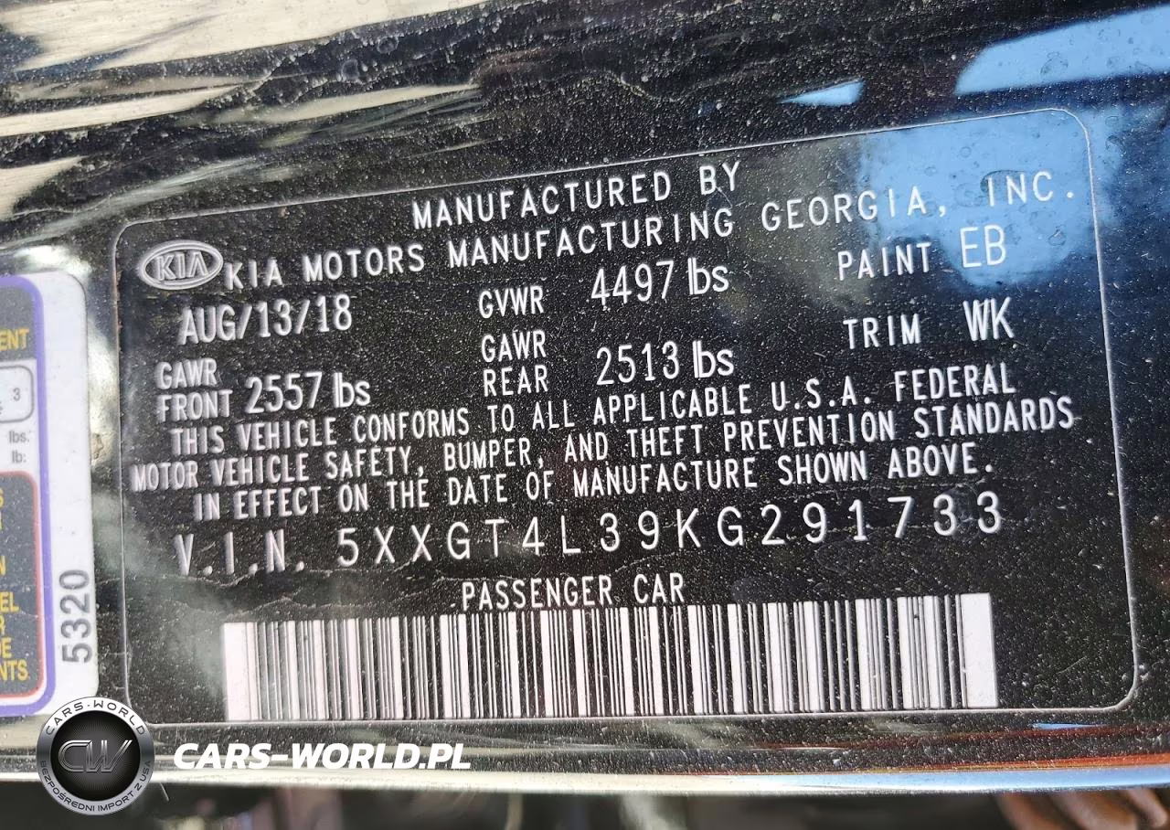 2019 Kia Optima S VIN:5XXGT4L39KG291733 - 12