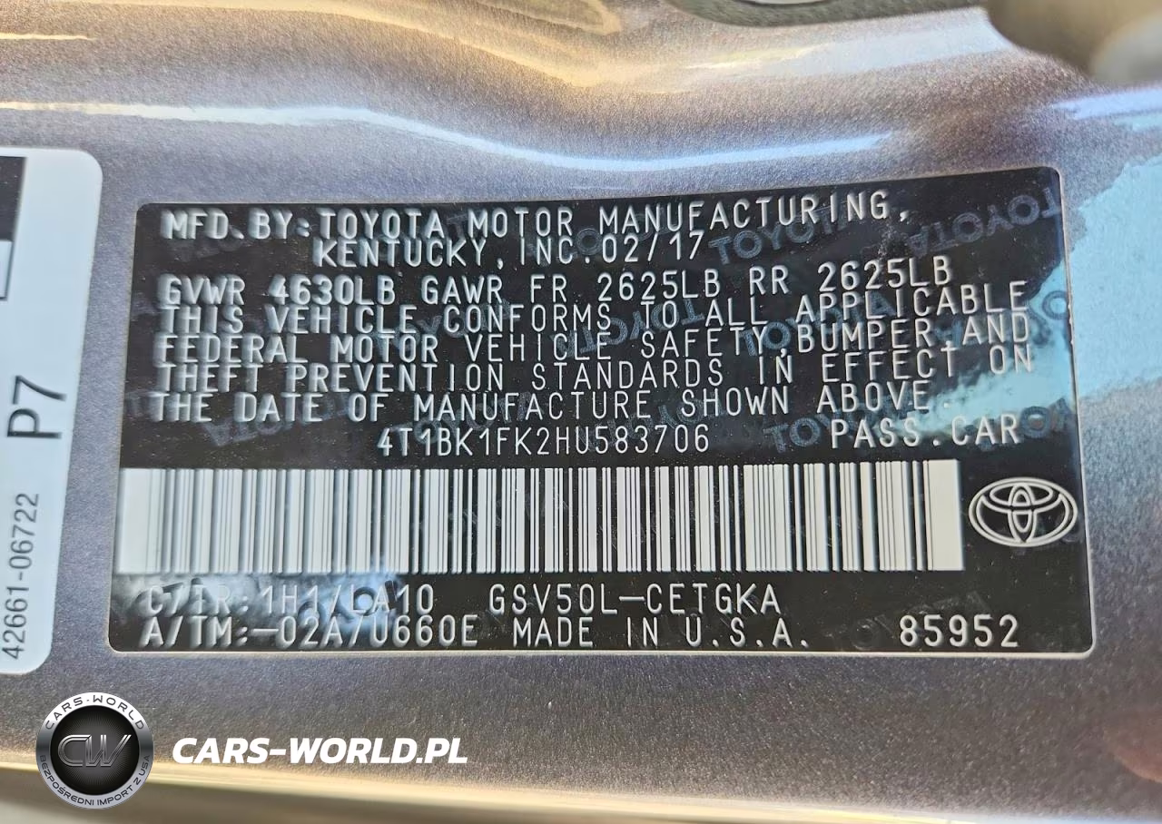 2017 Toyota Camry Xle V6 VIN:4T1BK1FK2HU583706 - 13