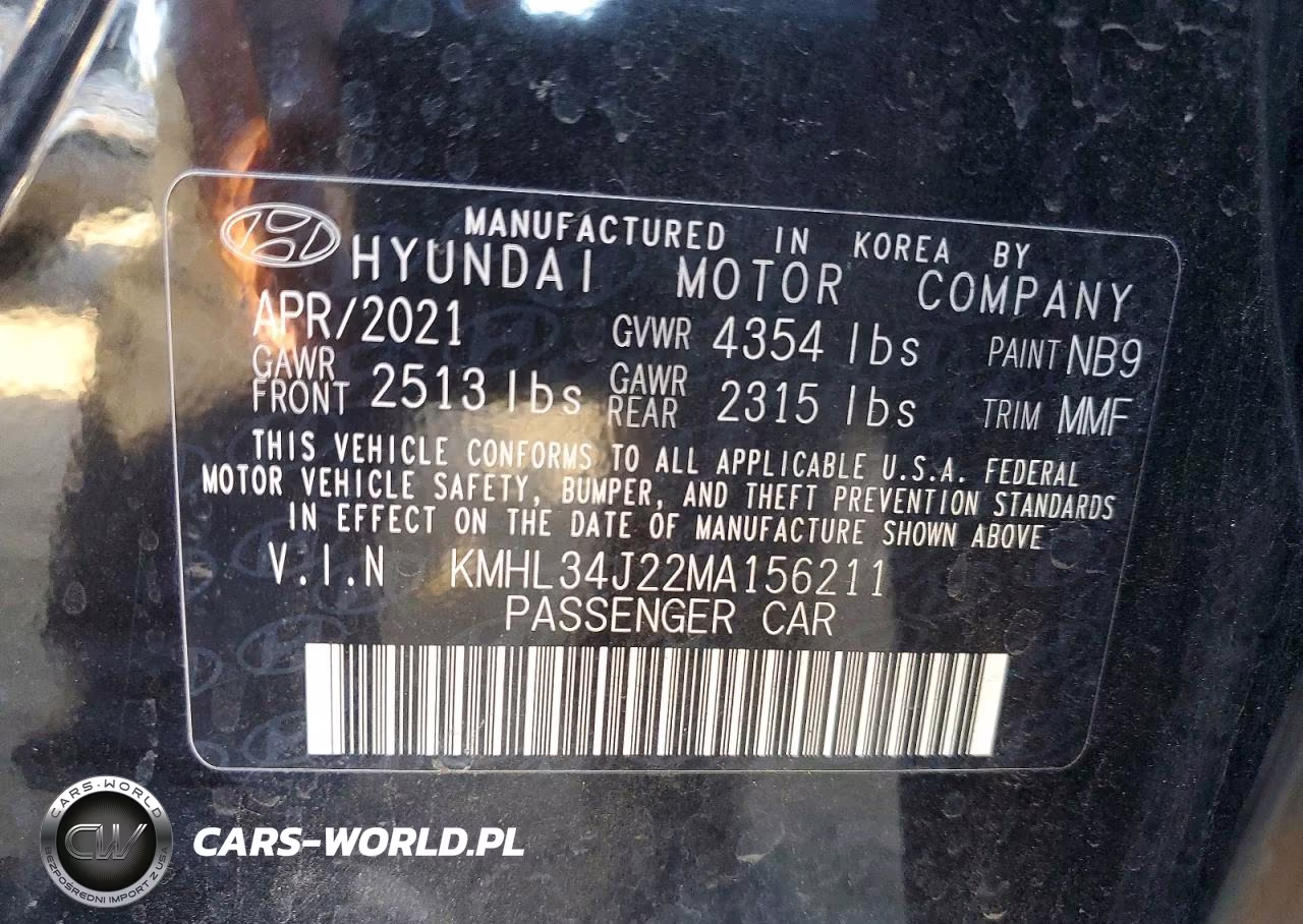 2021 Hyundai Sonata Limited VIN:KMHL34J22MA156211 - 12
