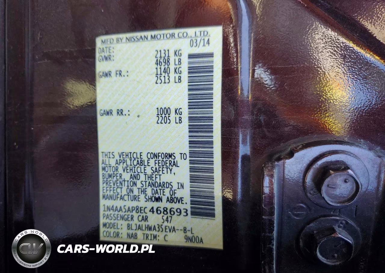 2014 Nissan Maxima 3.5 Sv VIN:1N4AA5AP8EC468693 - 12