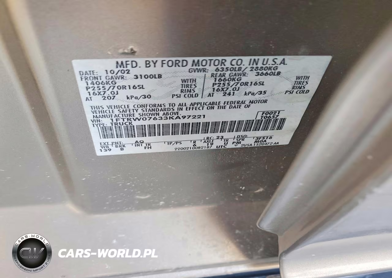 2003 Ford F150 Supercrew VIN:1FTRW07633KA97221 - 12
