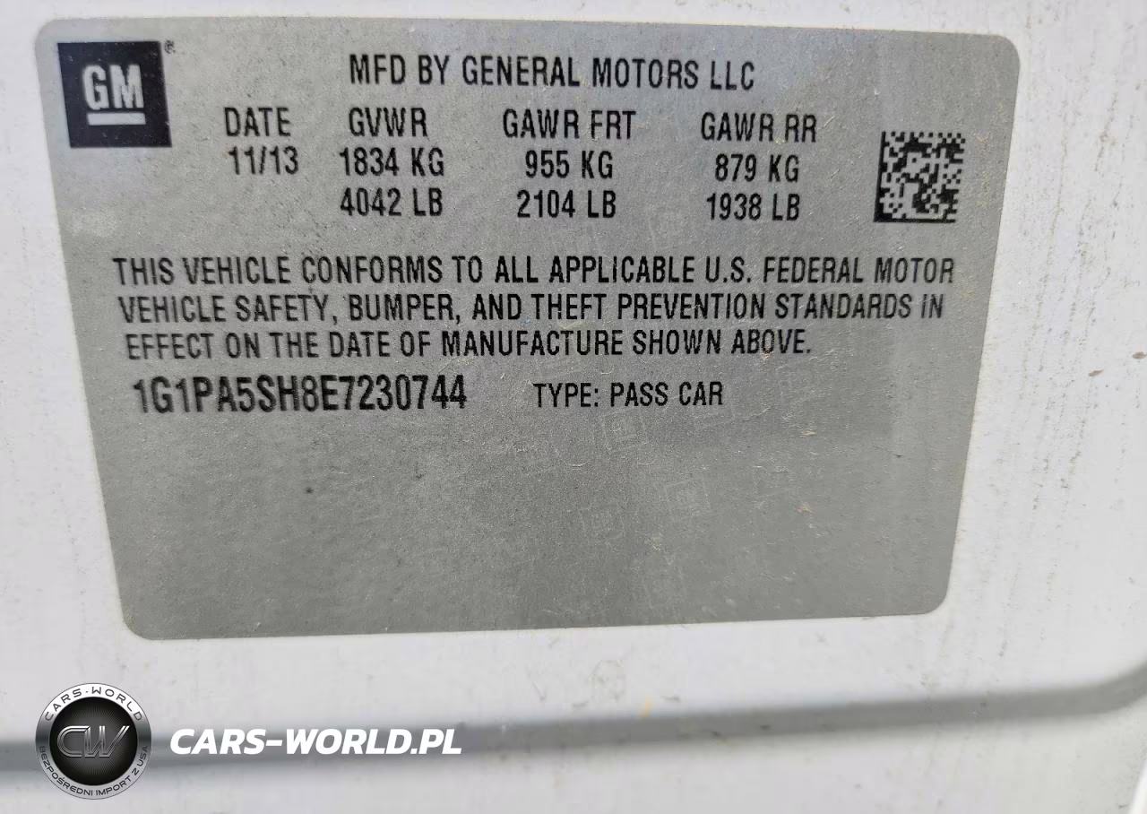 2014 Chevrolet Cruze Ls VIN:1G1PA5SH8E7230744 - 12