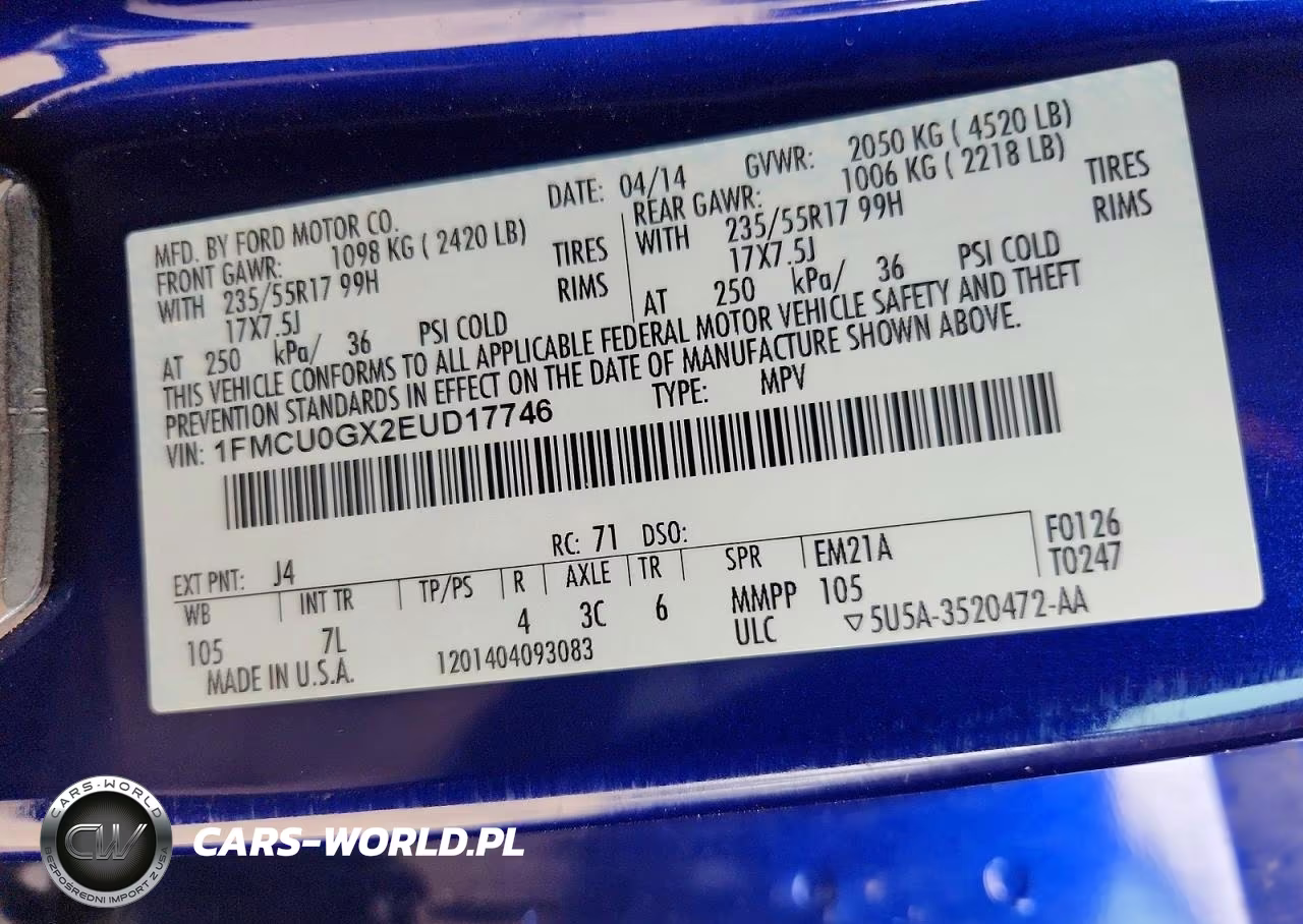 2014 Ford Escape Se VIN:1FMCU0GX2EUD17746 - 13