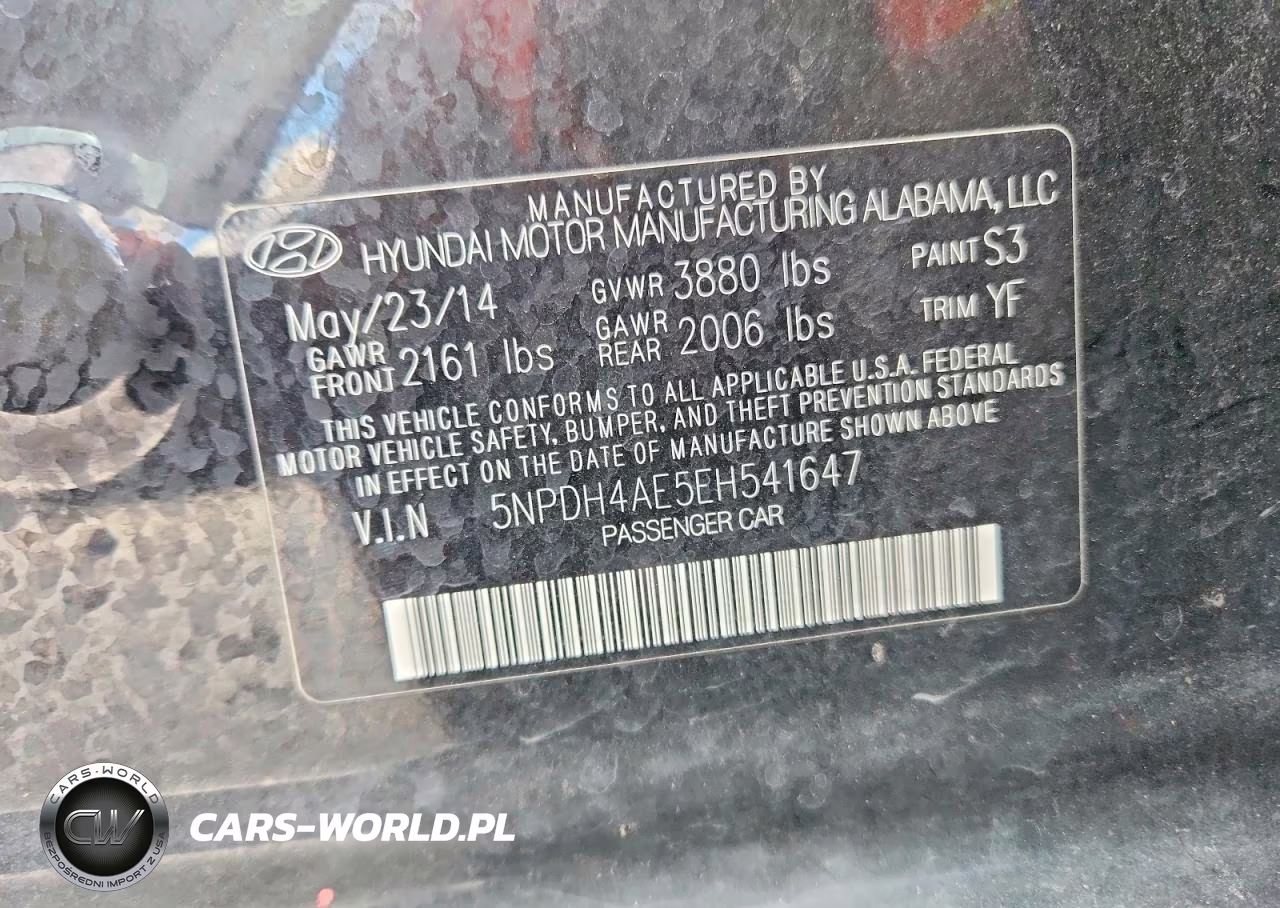 2014 Hyundai Elantra Se VIN:5NPDH4AE5EH541647 - 12