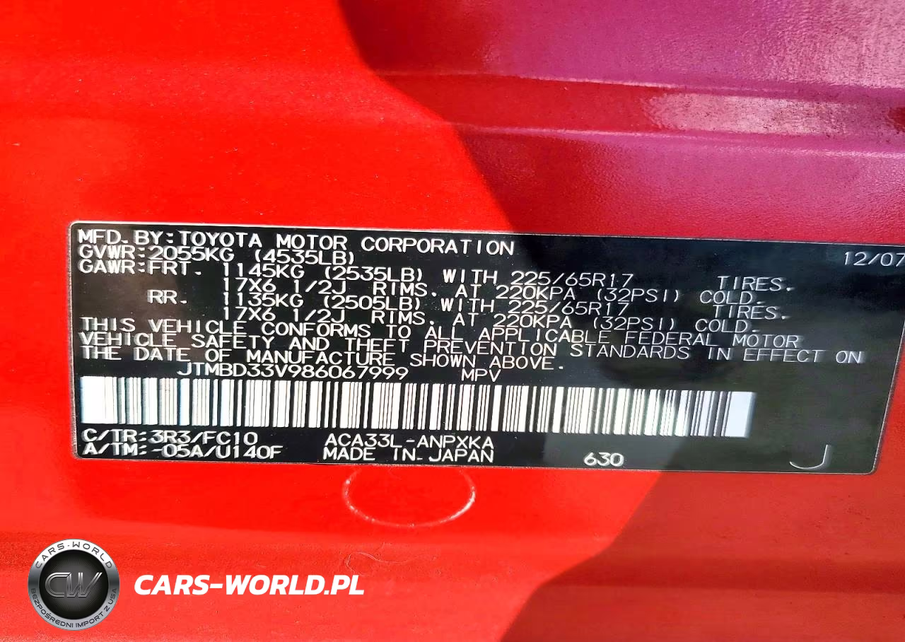 2008 Toyota Rav4 Base VIN:JTMBD33V986067999 - 13