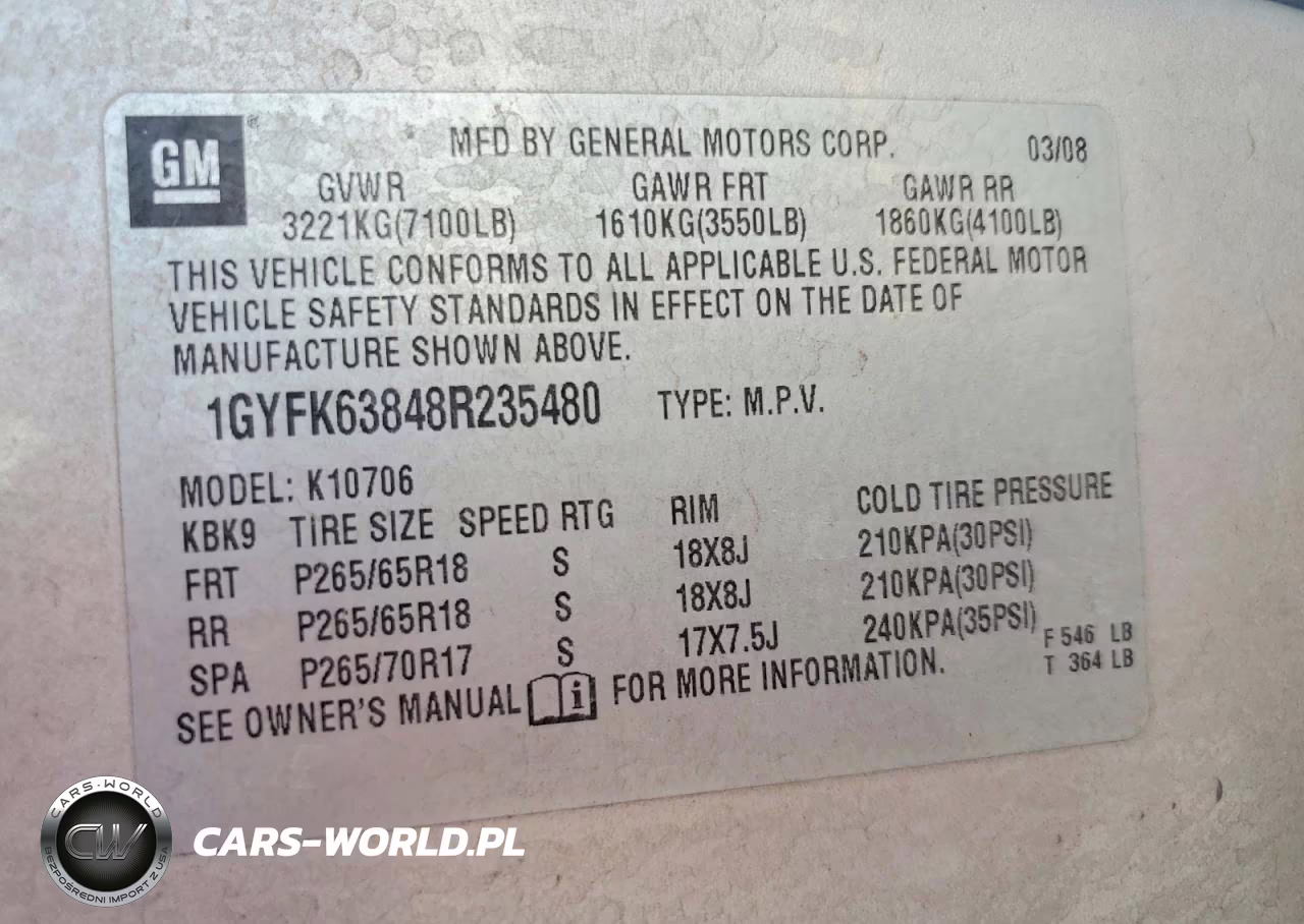 2008 Cadillac Escalade Luxury VIN:1GYFK63848R235480 - 14