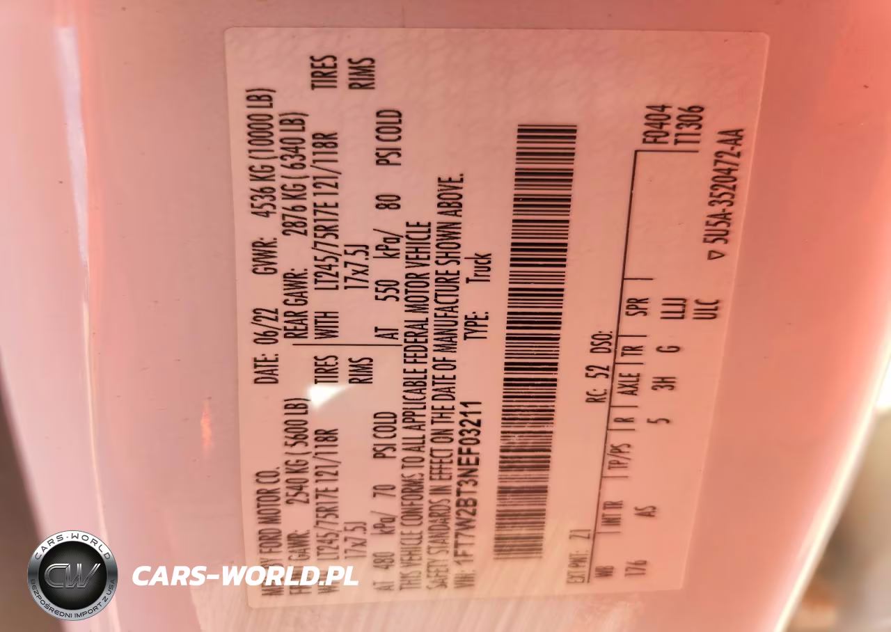 2022 Ford F250 Super Duty VIN:1FT7W2BT3NEF03211 - 13