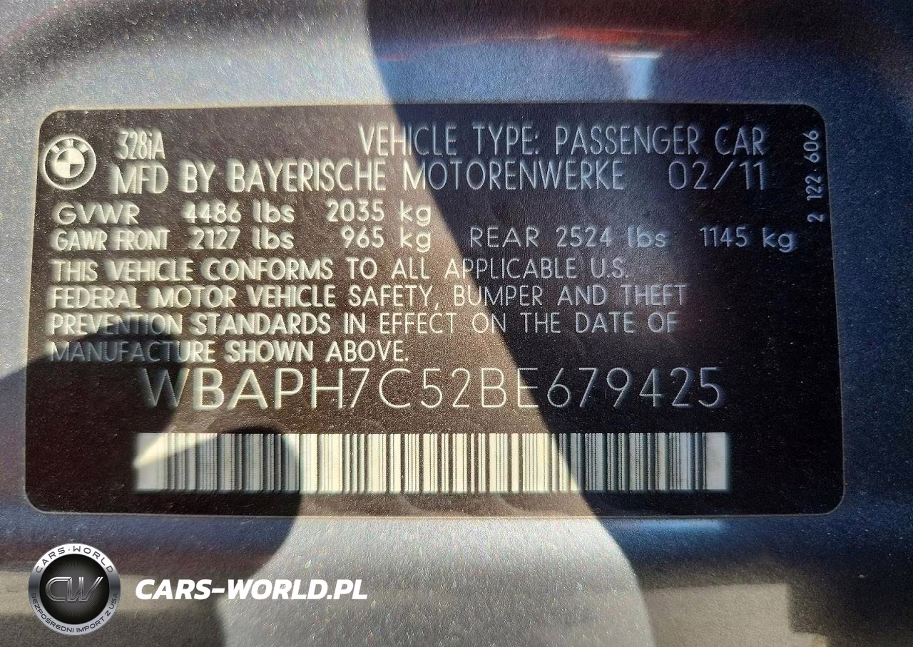 2011 BMW 328 I VIN:WBAPH7C52BE679425 - 12