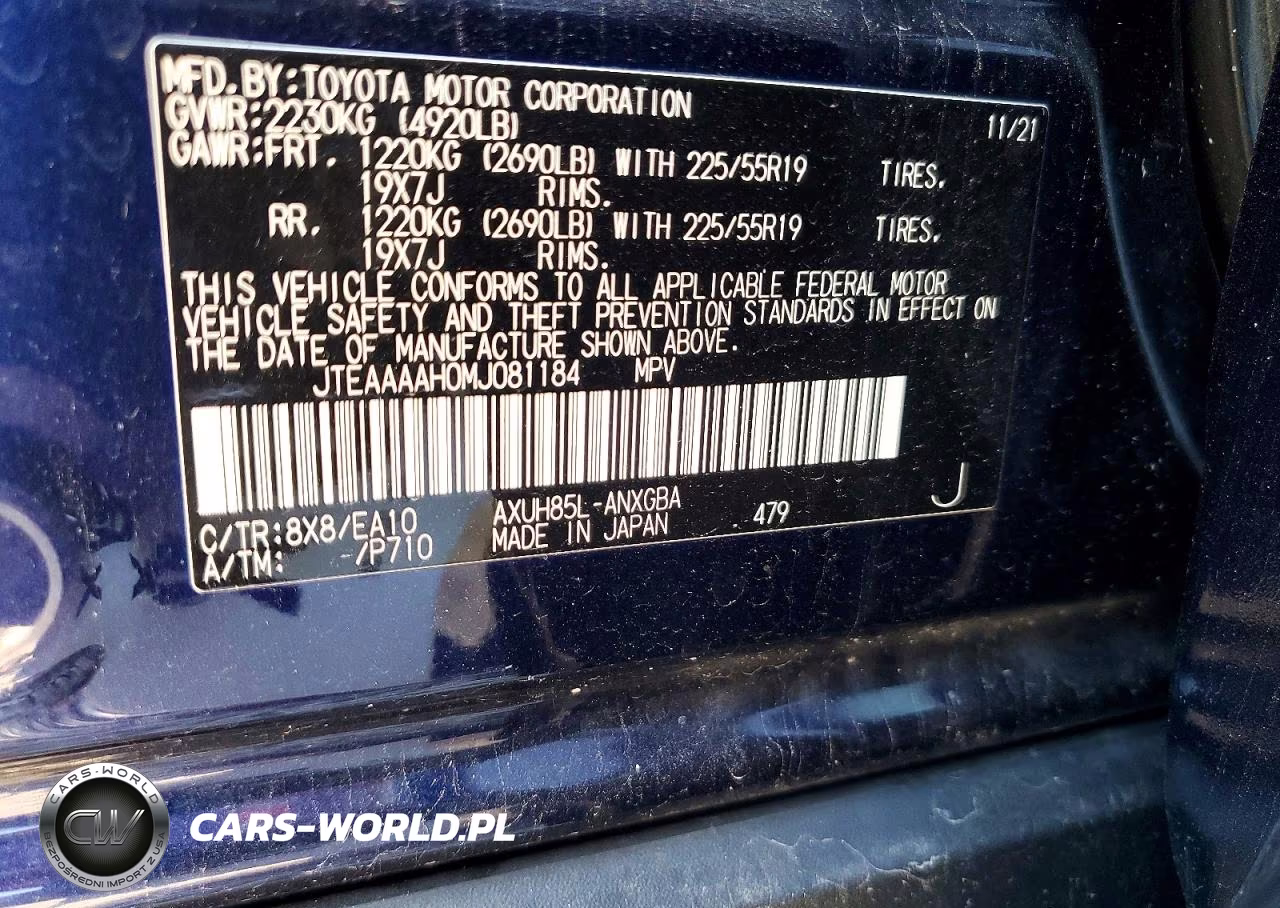 2021 Toyota Venza Xle VIN:JTEAAAAH0MJ081184 - 13