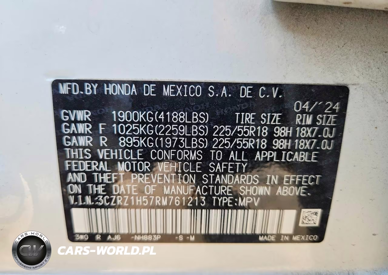 2024 Honda Hr-V Sport VIN:3CZRZ1H57RM761213 - 14