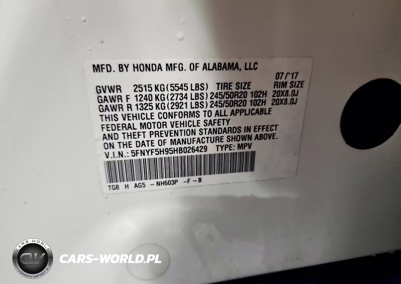 2017 Honda Pilot Touring VIN:5FNYF5H95HB026429 - 13