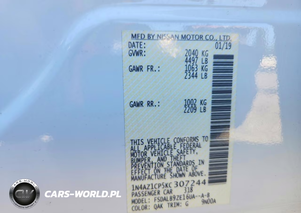 2019 Nissan Leaf S VIN:1N4AZ1CP5KC307244 - 12