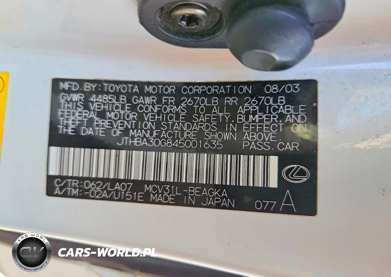 2004 Lexus Es 330 VIN:JTHBA30G845001635 - 12