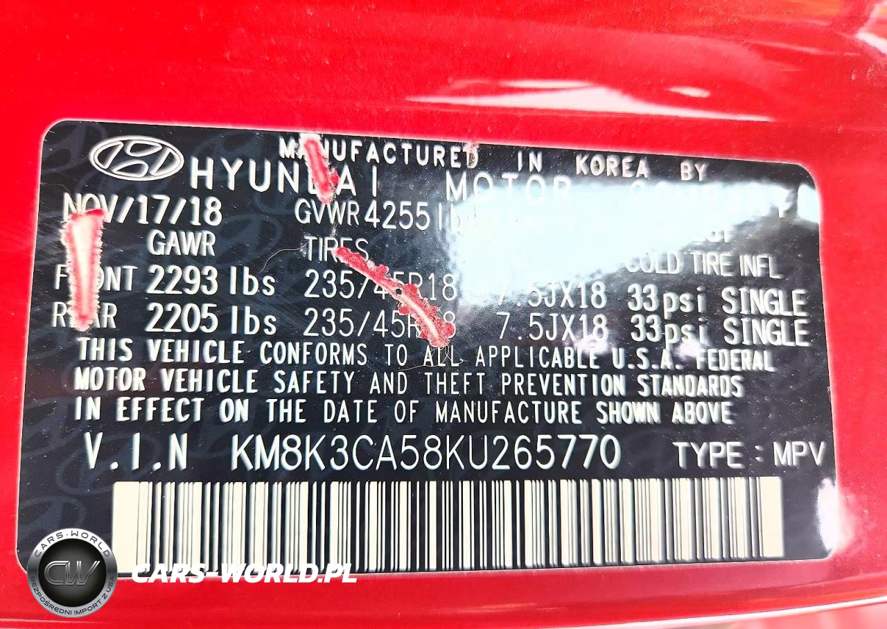 2019 Hyundai Kona Limited VIN:KM8K3CA58KU265770 - 14