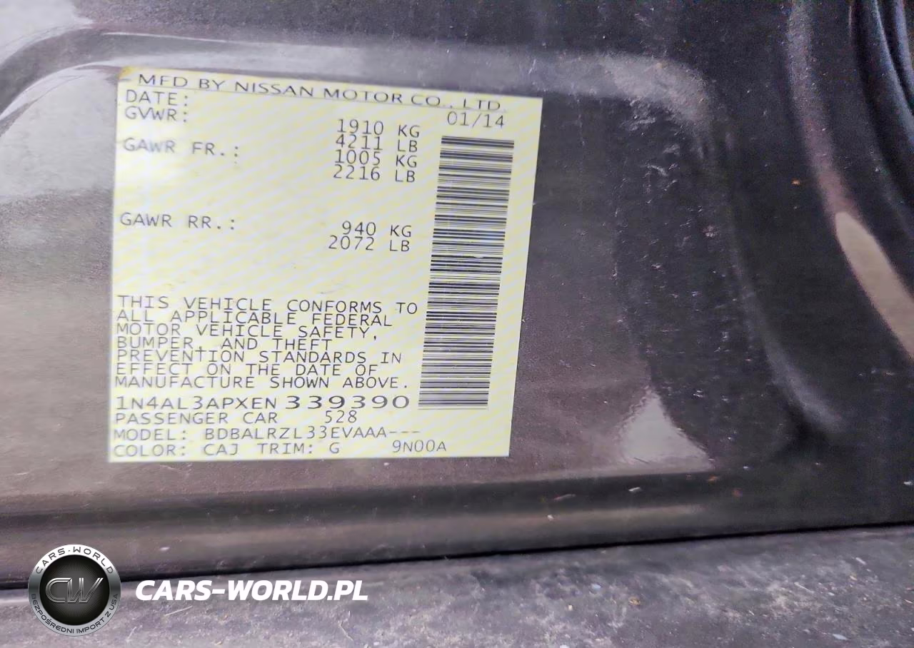 2014 Nissan Altima 2.5 S VIN:1N4AL3APXEN339390 - 13