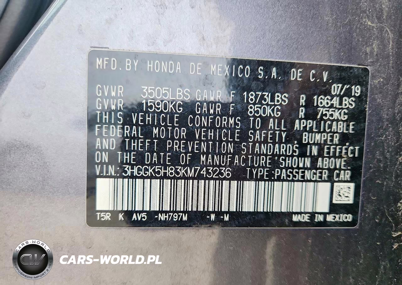 2019 Honda Fit Ex VIN:3HGGK5H83KM743236 - 12