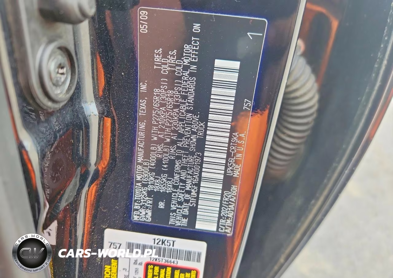2010 Toyota Tundra VIN:5TFUM5F16AX001973 - 12