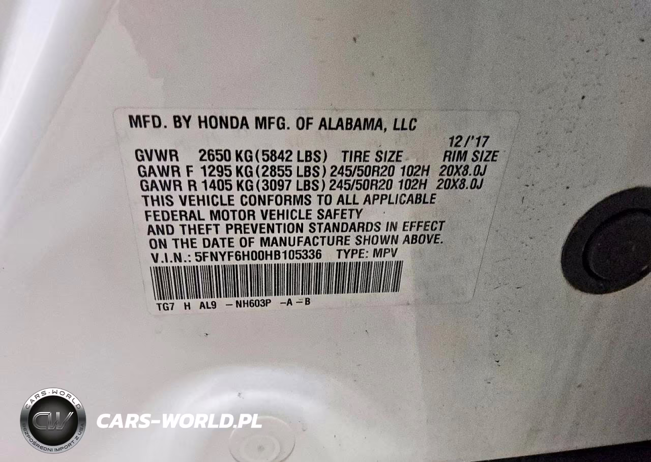 2017 Honda Pilot Elite VIN:5FNYF6H00HB105336 - 12