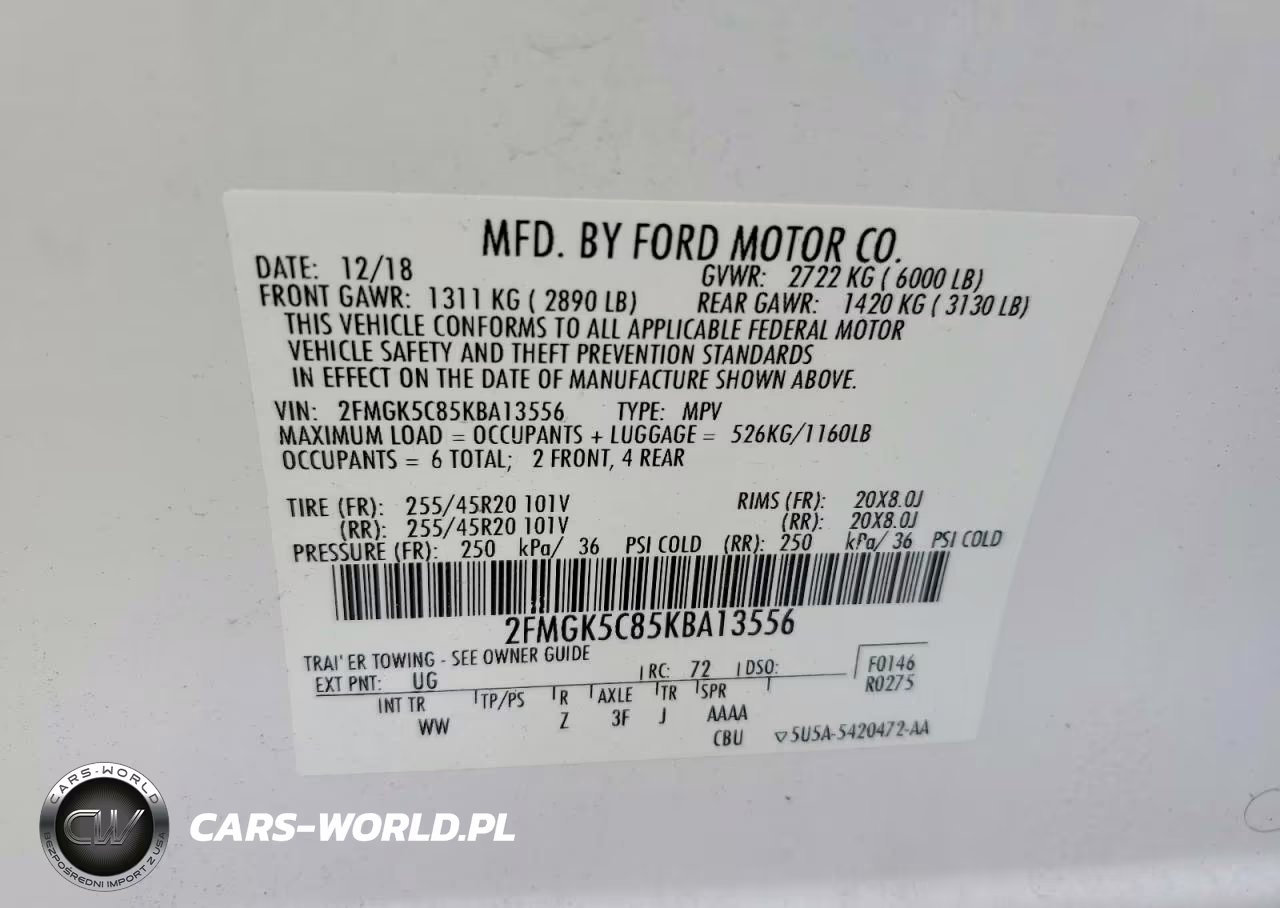2019 Ford Flex Sel VIN:2FMGK5C85KBA13556 - 14