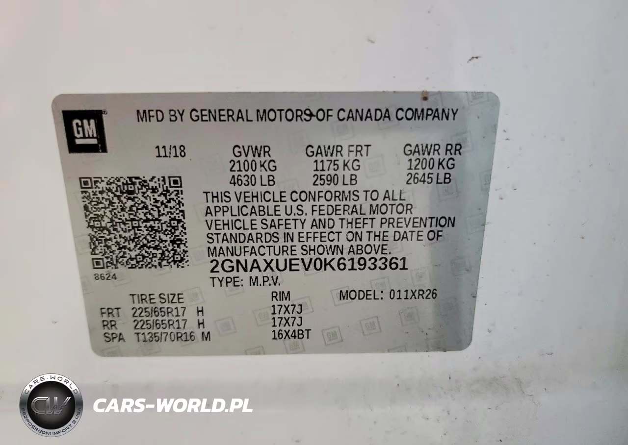 2019 Chevrolet Equinox Lt VIN:2GNAXUEV0K6193361 - 13