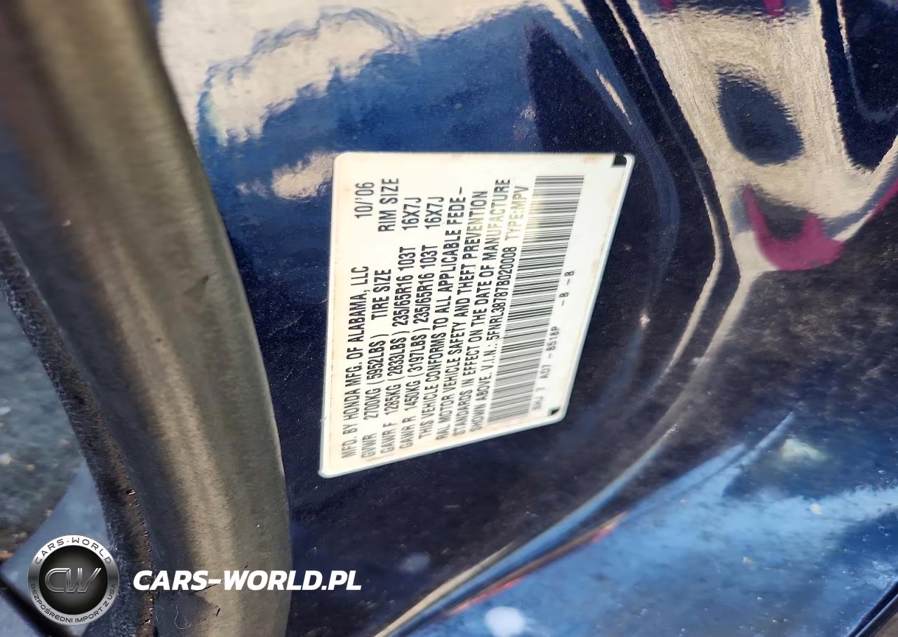 2007 Honda Odyssey Exl VIN:5FNRL38787B020008 - 13