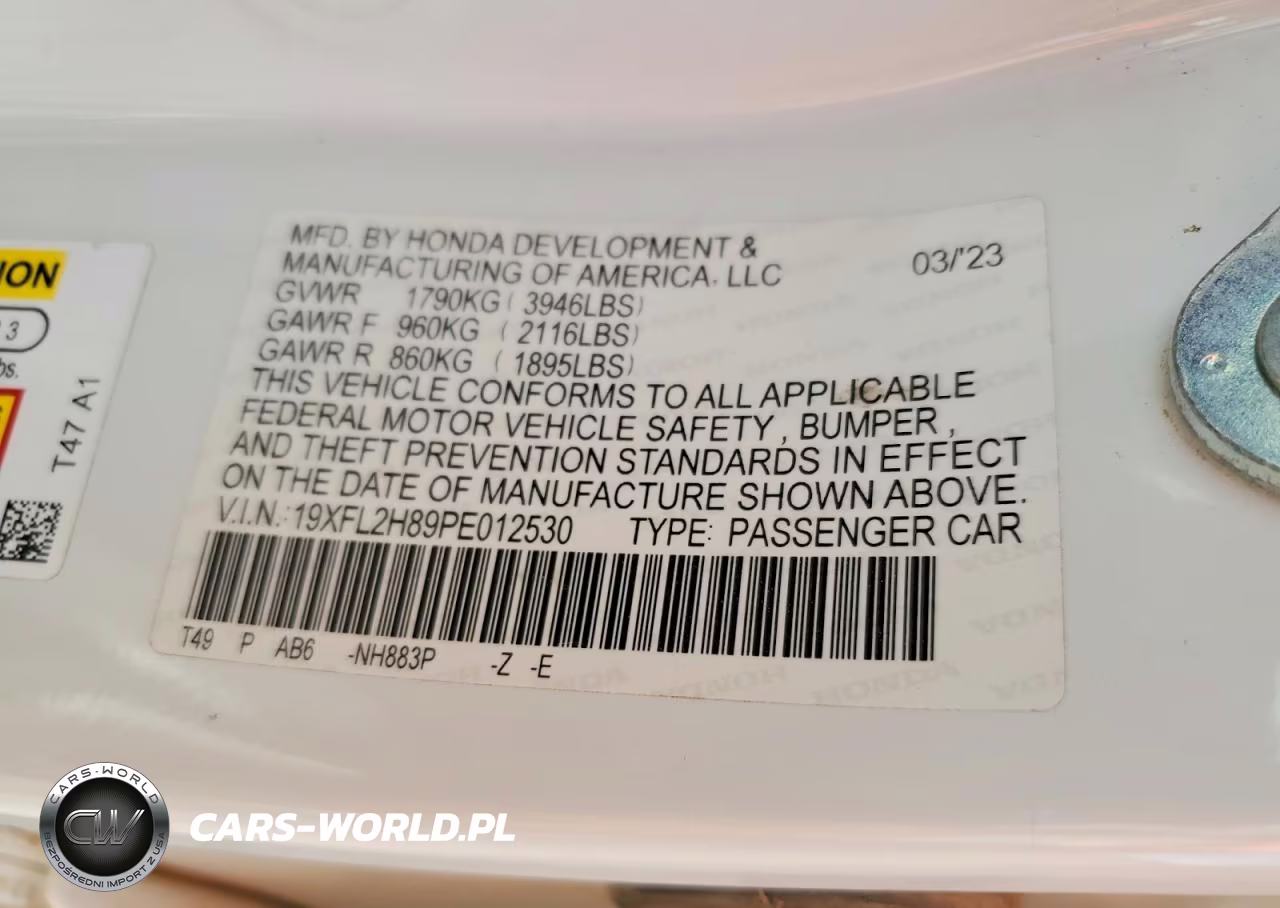 2023 Honda Civic Sport VIN:19XFL2H89PE012530 - 13