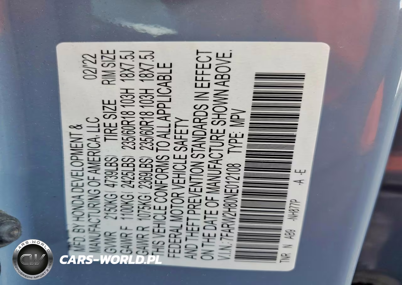 2022 Honda Cr-V Exl VIN:7FARW2H80NE012108 - 14