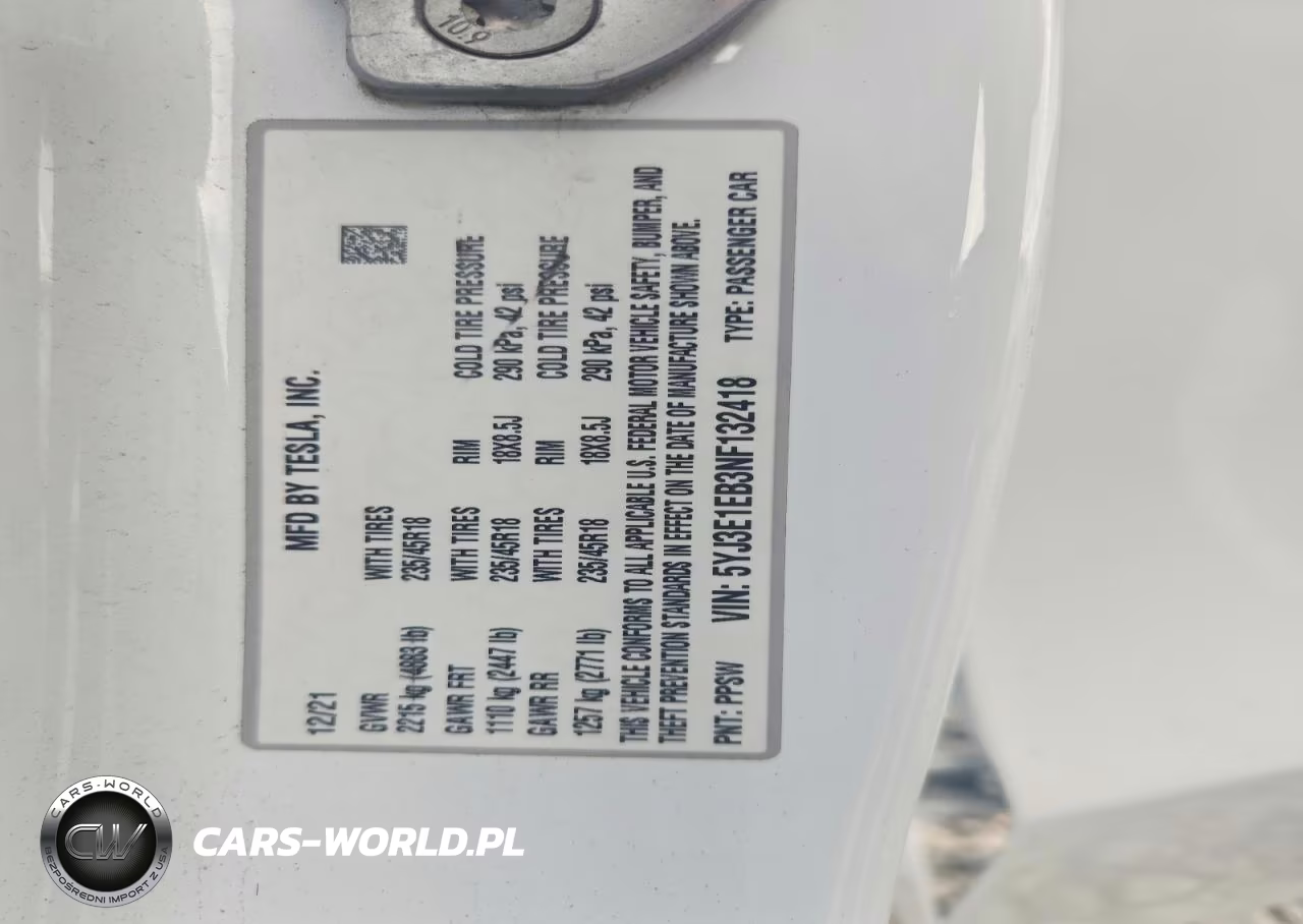 2022 Tesla Model 3 VIN:5YJ3E1EB3NF132418 - 13