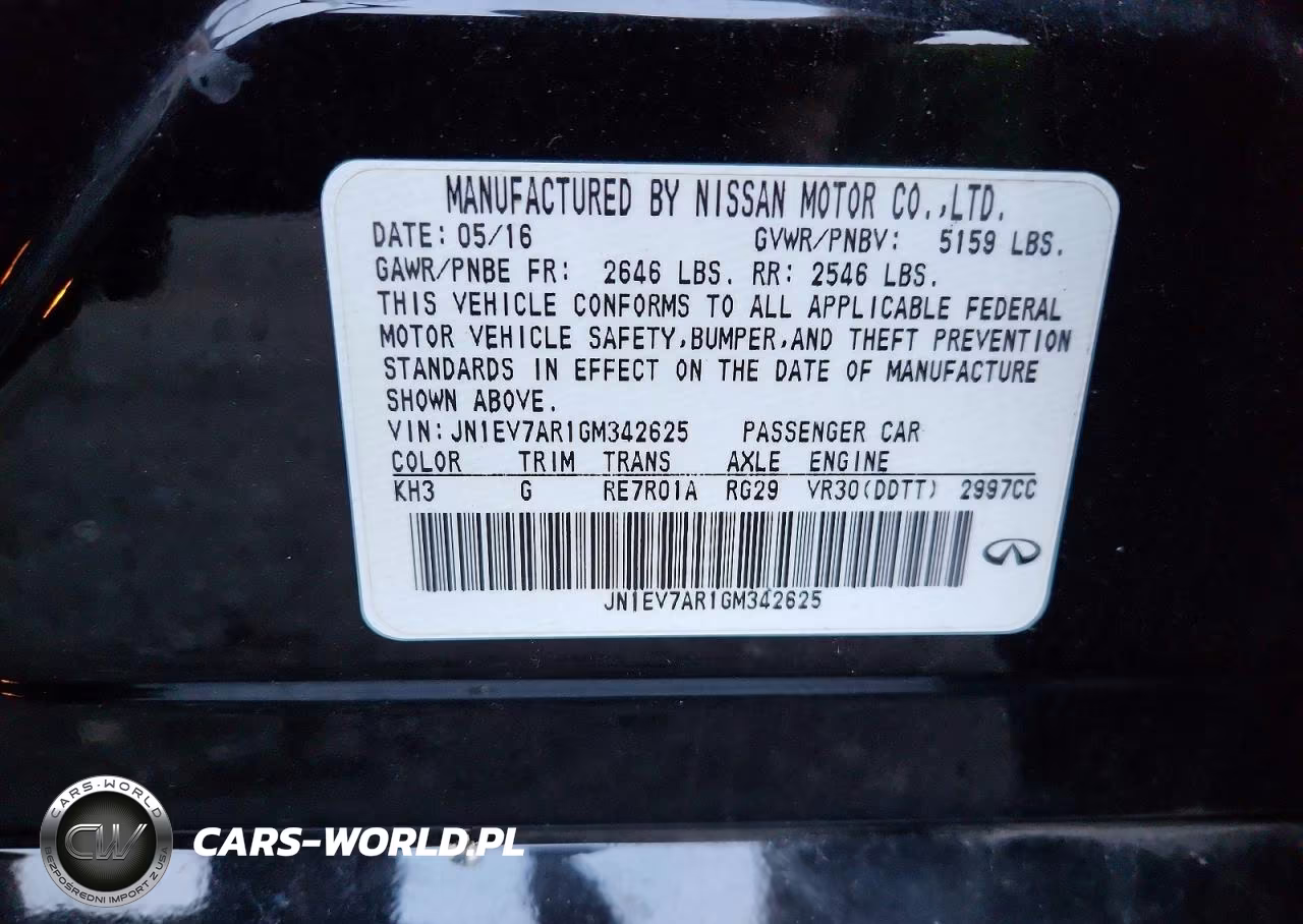 2016 Infiniti Q50 3.0T Premium VIN:JN1EV7AR1GM342625 - 12