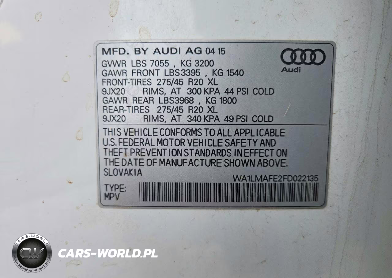 2015 Audi Q7 Tdi Premium Plus VIN:WA1LMAFE2FD022135 - 14