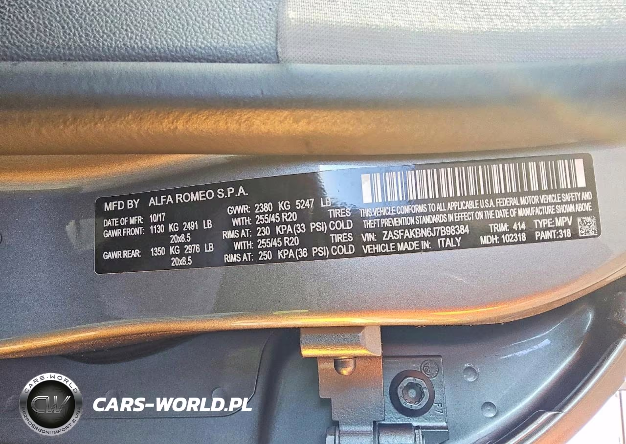 2018 Alfa Romeo Stelvio Ti VIN:ZASFAKBN6J7B98384 - 13