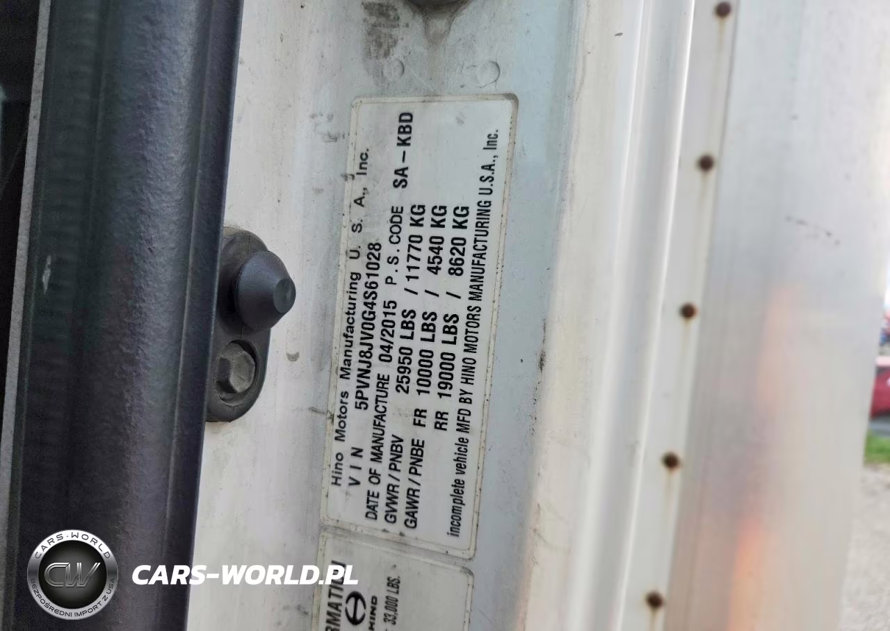 2016 Hino 258-268 Box Truck VIN:5PVNJ8JV0G4S61028 - 12