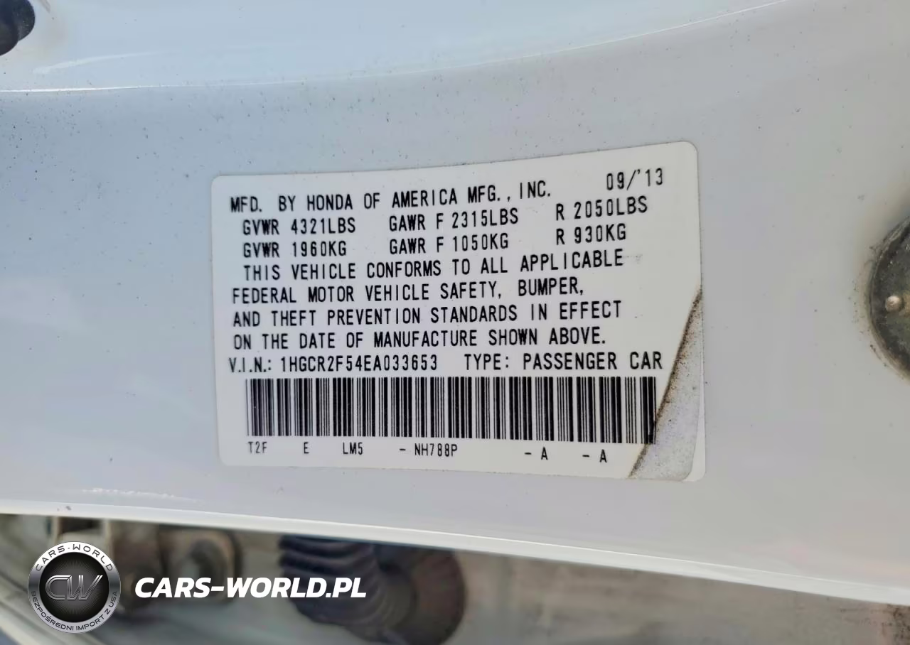 2014 Honda Accord Sport VIN:1HGCR2F54EA033653 - 12