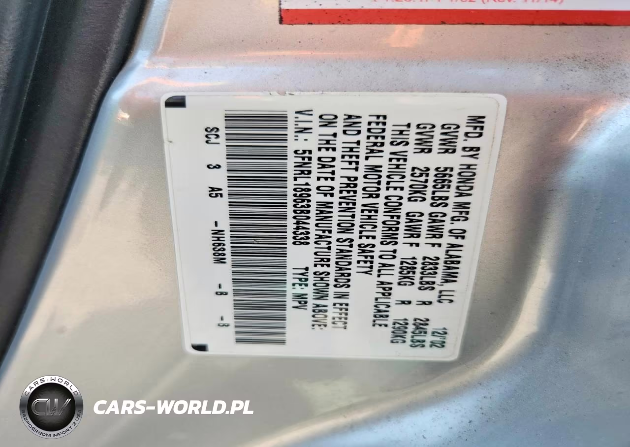 2003 Honda Odyssey Exl VIN:5FNRL18963B044338 - 13
