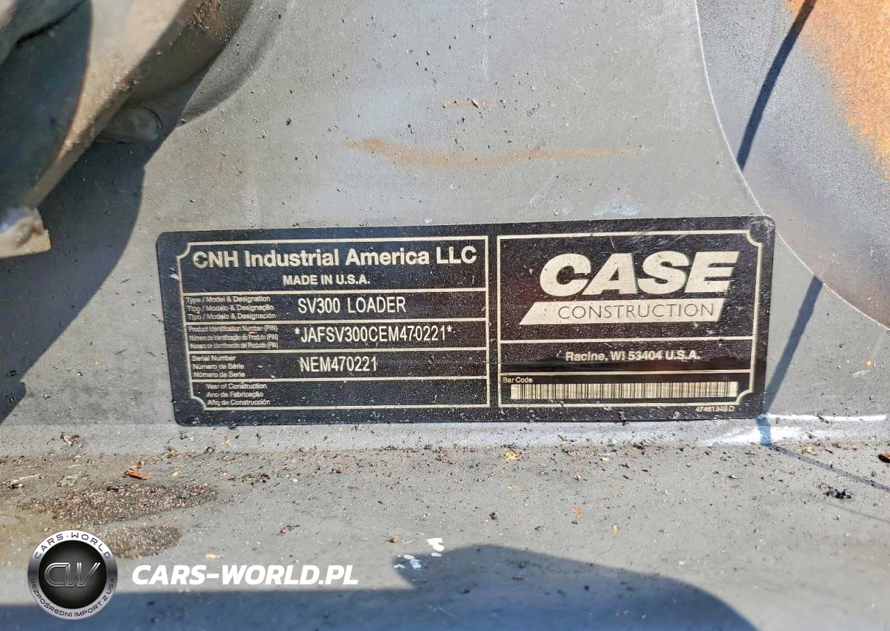 2014 Case Sv300 - Skid Steer Loader VIN:JAFSV300CEM470221 - 10
