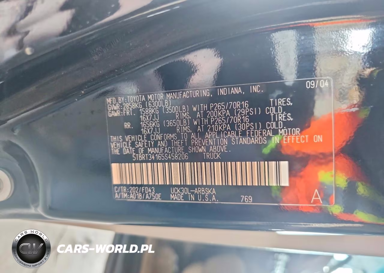 2005 Toyota Tundra Access Cab Sr5 VIN:5TBRT34165S458206 - 12
